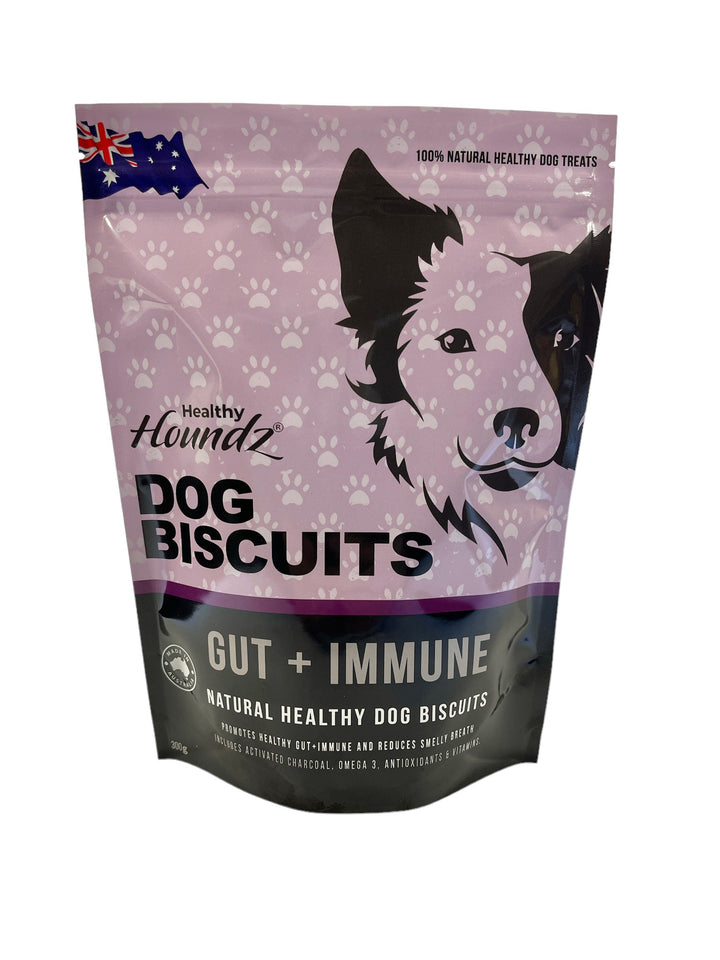 GUT + IMMUNE HEALTH FOR DOGS. NATURAL HEALTHY BISCUITS (300g)